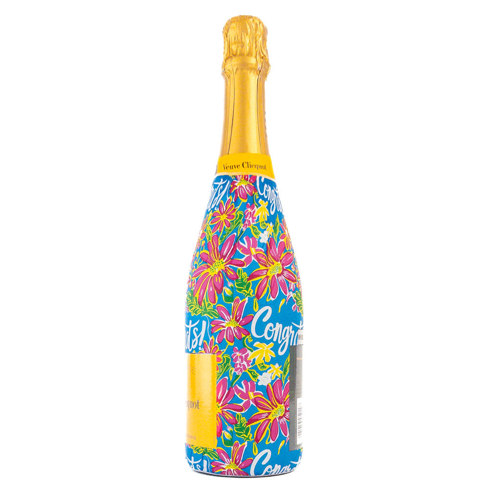 Preppy Congrats Bottle Wrap on Champagne Bottle