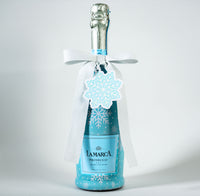 Thumbnail for Wrapido Snowflake Bottle Wrap & Bow Matching Set on La Marca Prosecco