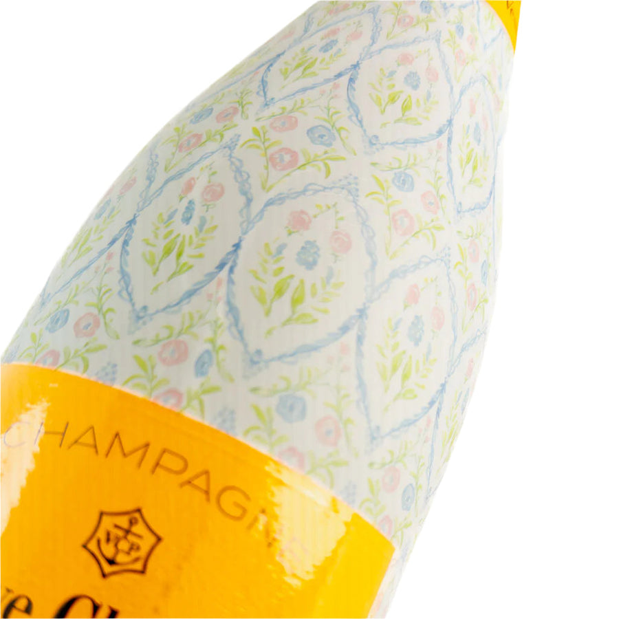 Wrap Grandmillienial Floral Medallion Bottle Wrap on Champagne Bottle
