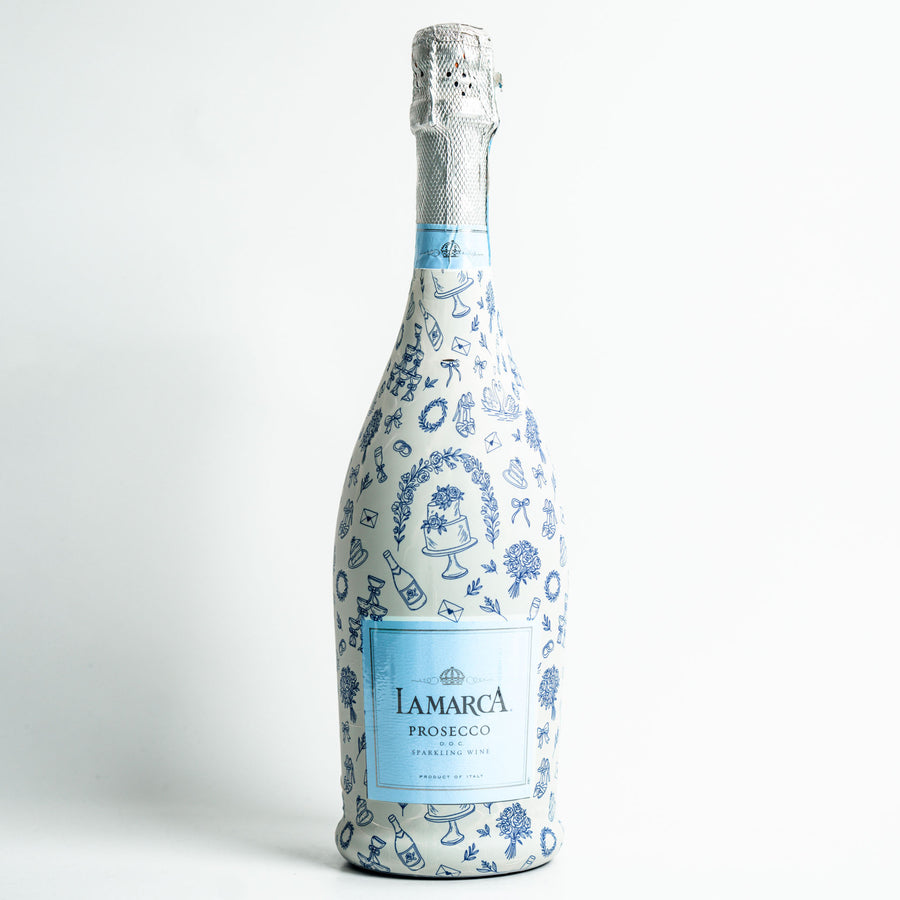 Beau Bottles Blue Wedding Toile- Prosecco Collection