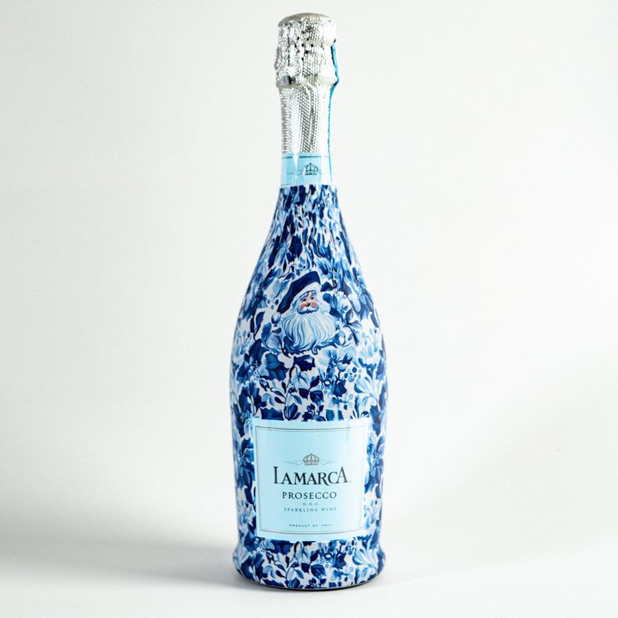 Beau Bottles Blue and White Santa - Prosecco Collection