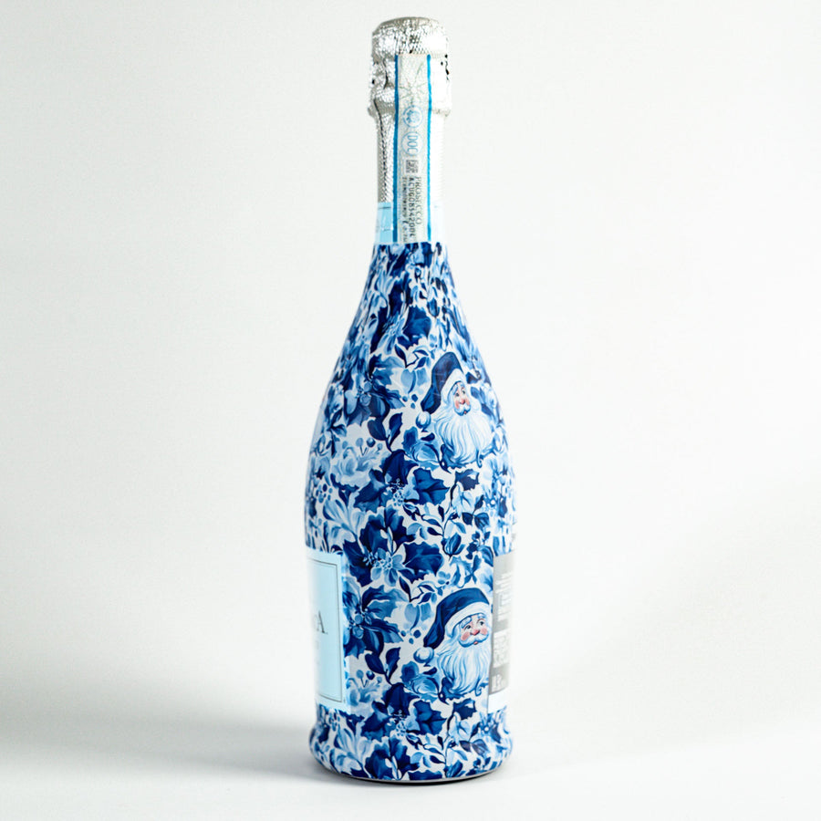 Beau Bottles Blue and White Santa - Prosecco Collection
