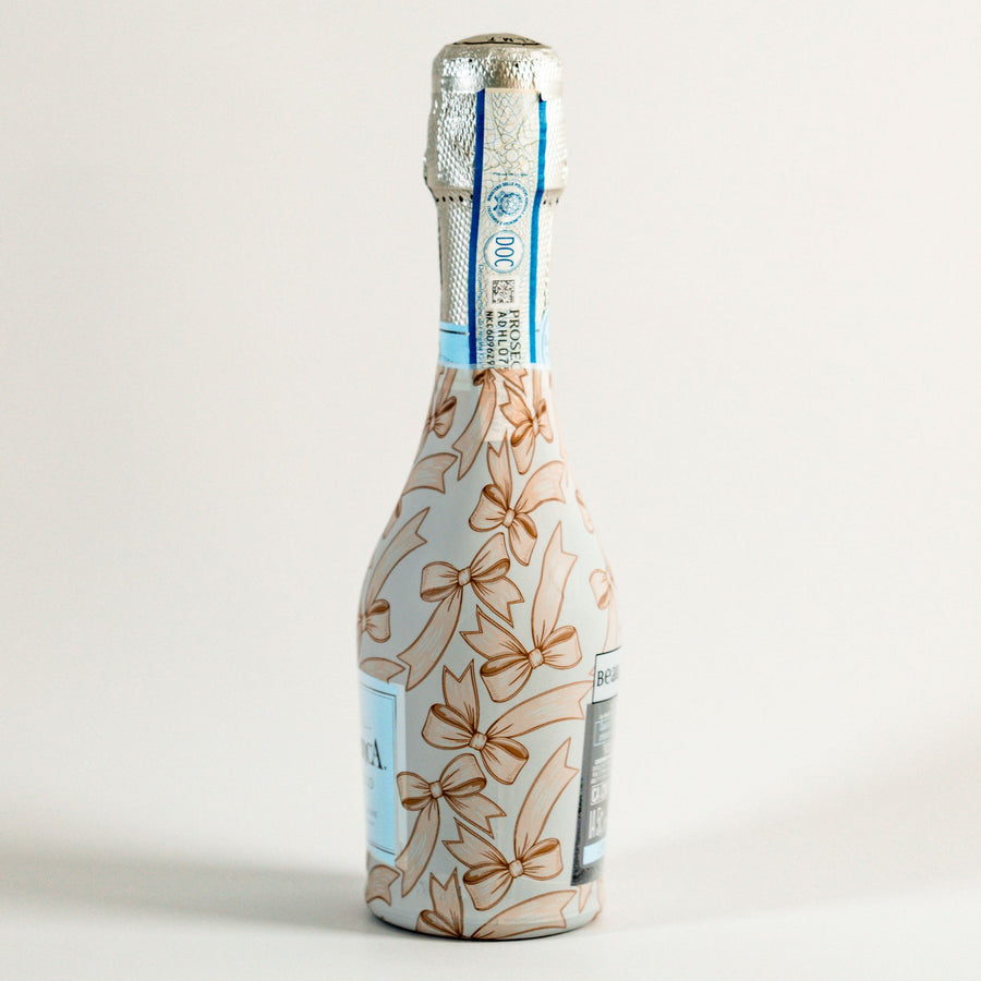 Beau Bottles Beige Bows - MINI Prosecco Collection - Six Pack