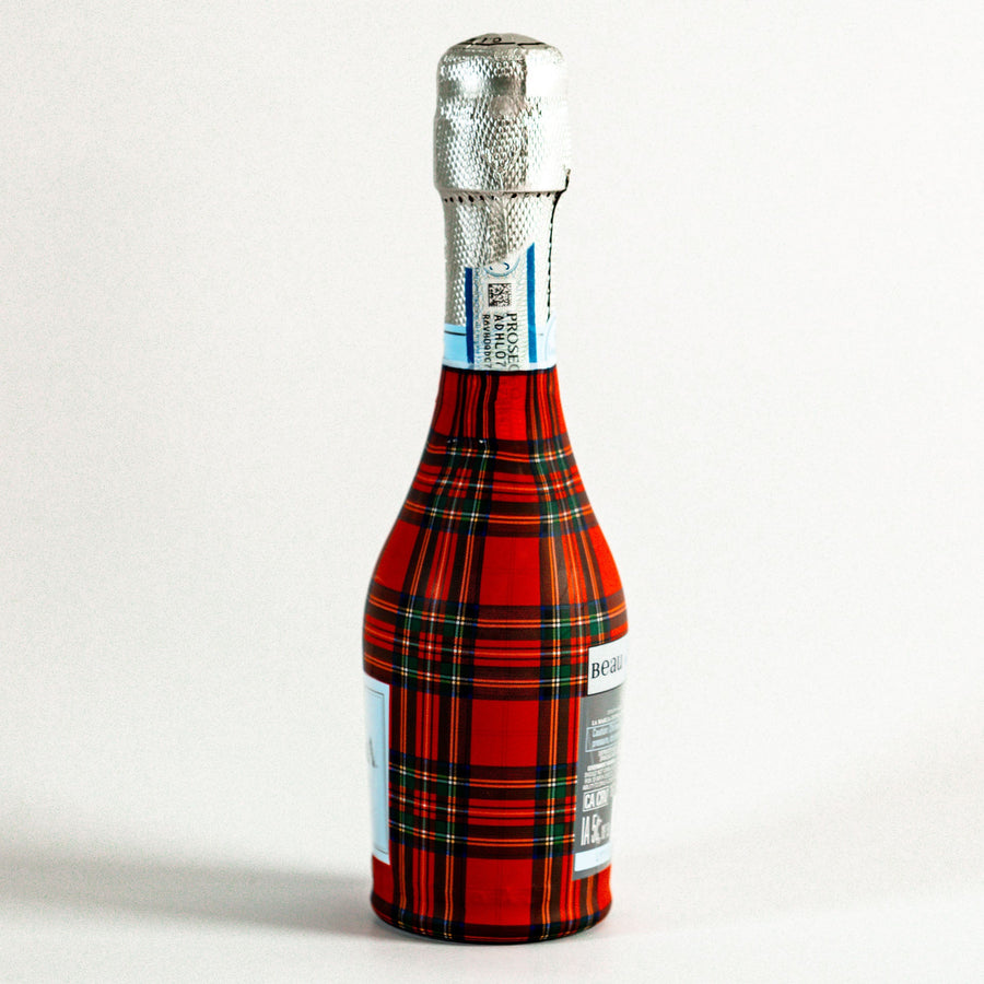 Beau Bottles Red and Green Christmas Tartan - MINI Prosecco Collection - Six Pack