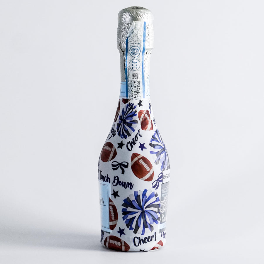 Beau Bottles Royal Blue and White Game Day - MINI Prosecco Collection - Six Pack