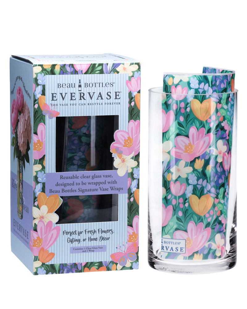 The EVERVASE Starter — frosted glass vase with designer wrap