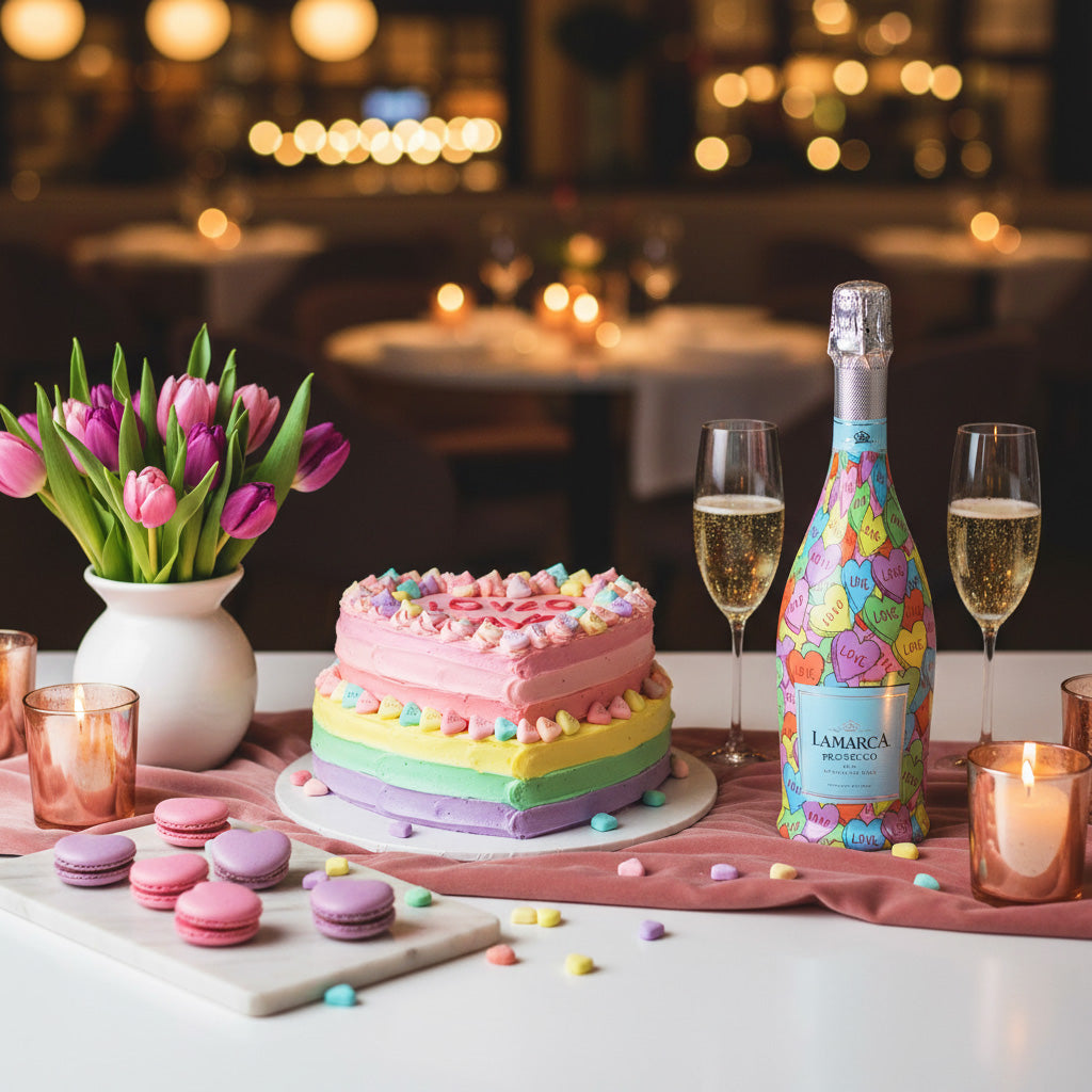 Beau Bottles Limited Edition Large Conversational Hearts - Prosecco Collection