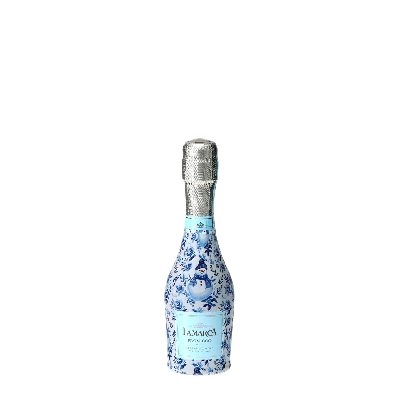 Beau Bottles Blue and White Snowman - MINI Prosecco Collection - Set of 6 (Wraps Only)