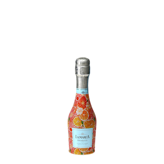 Preppy Watercolor Oranges Mini Prosecco Wraps (Set of 3) — 360 view