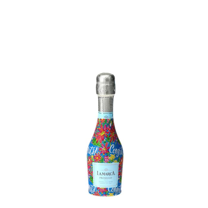 Preppy Congrats Mini Prosecco Wraps (6-Pack) — 360 view