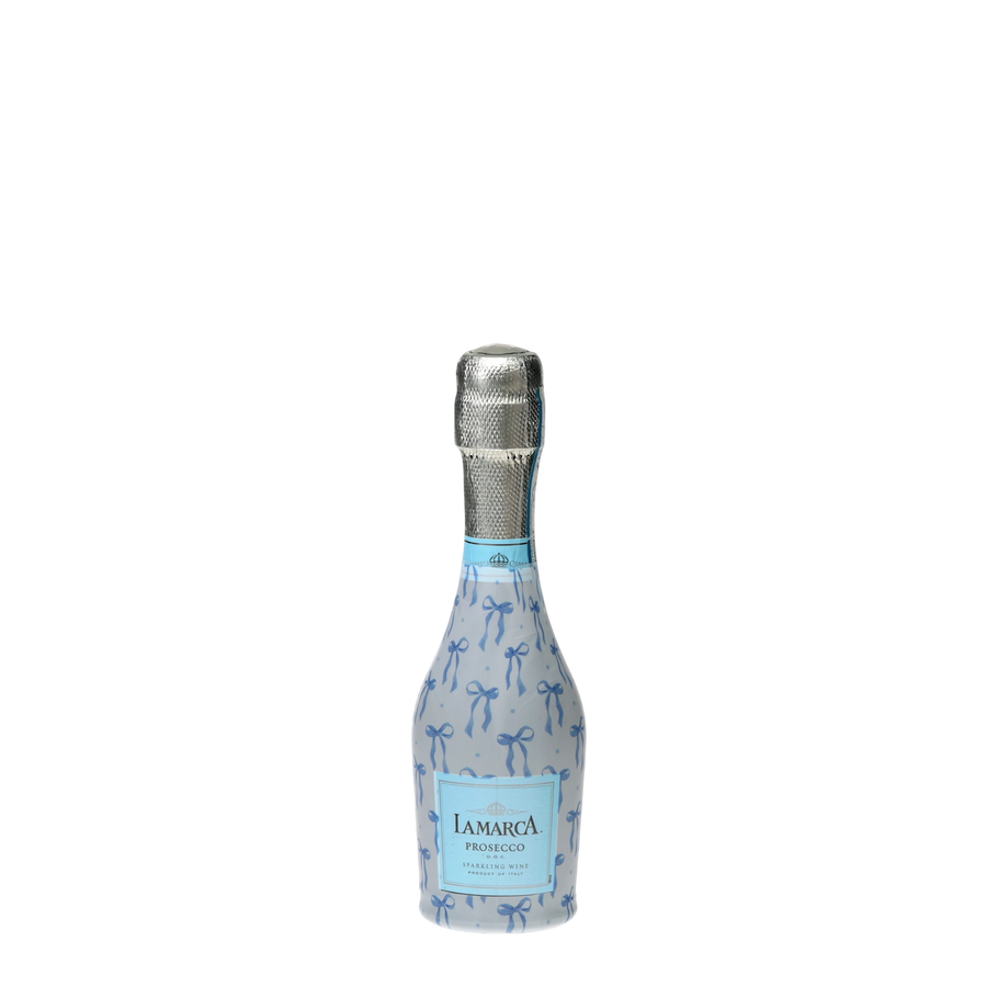 Beau Bottles Blue Bows - MINI Prosecco Collection - Set of 6 (Wraps Only) — 360 view