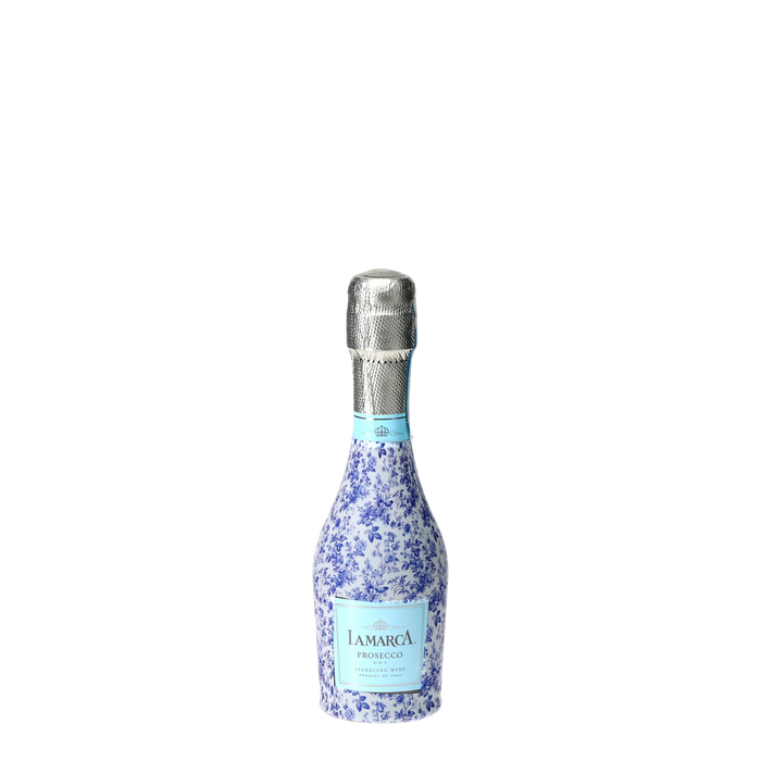 Blue Floral Mini Prosecco Wraps (6-Pack) — 360 view