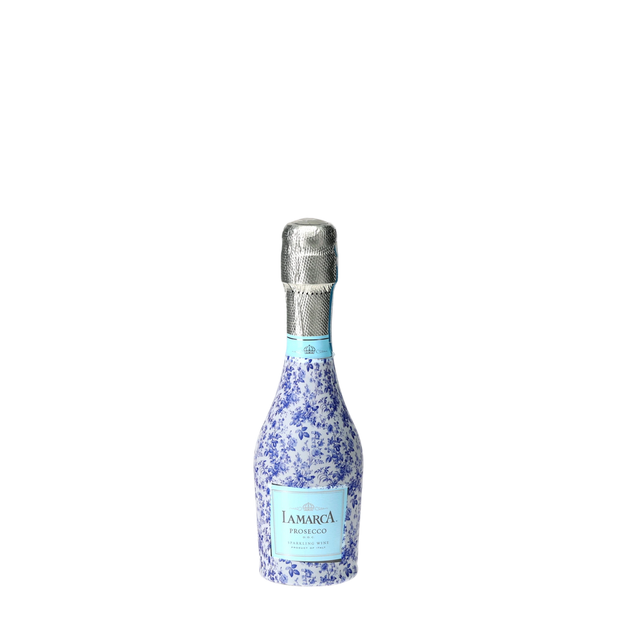 LIMITED!!!  Beau Bottles Blue Floral - MINI Prosecco Collection - Set of 3 (Wraps Only) — 360 view