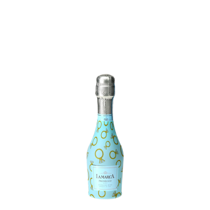 Blue Engagement Ring Mini Prosecco Wraps (6-Pack) — 360 view