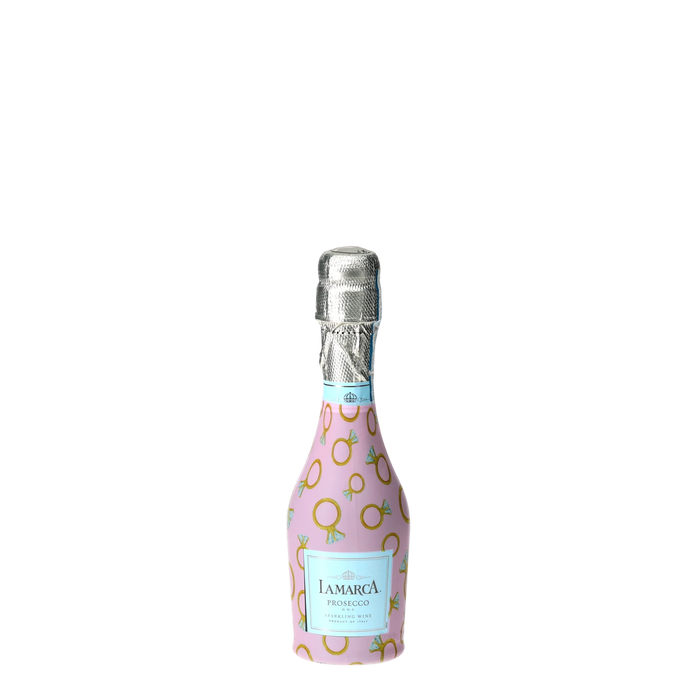 Pink Engagement Ring Mini Prosecco Wraps (6-Pack) — 360 view