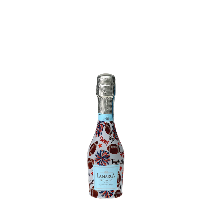 Navy & Orange Game Day Mini Prosecco Wraps (6-Pack) — 360 view