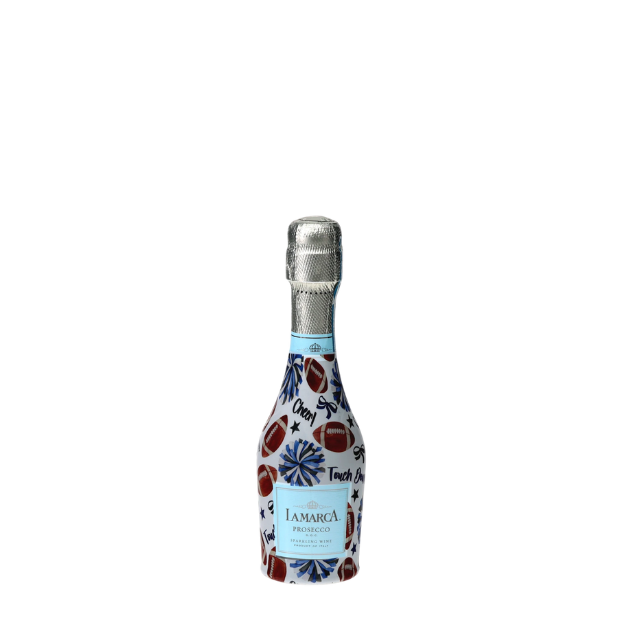 Beau Bottles Royal Blue and White Game Day - MINI Prosecco Collection - Set of 6 (Wraps Only) — 360 view