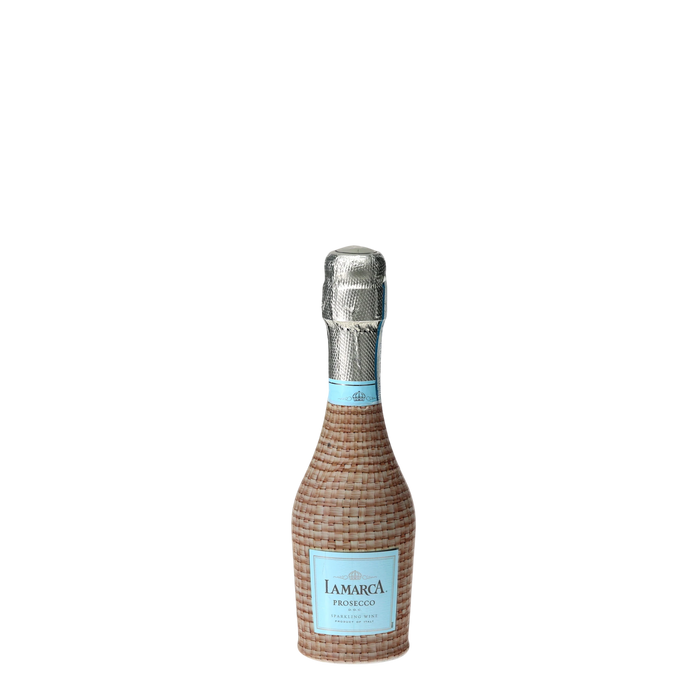 Honey Rattan Weave Mini Prosecco Wraps (6-Pack) — 360 view