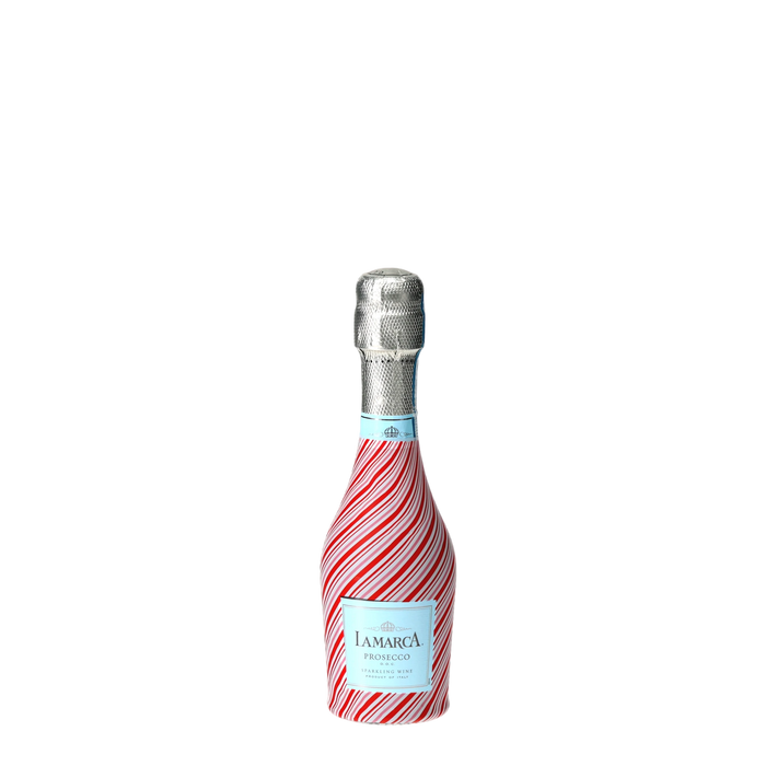 Red & White Stripes Mini Prosecco Wraps (6-Pack) — 360 view