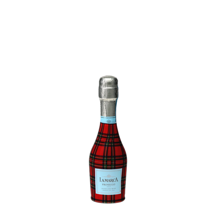 Red & Green Christmas Tartan Mini Prosecco Wraps (6-Pack) — 360 view