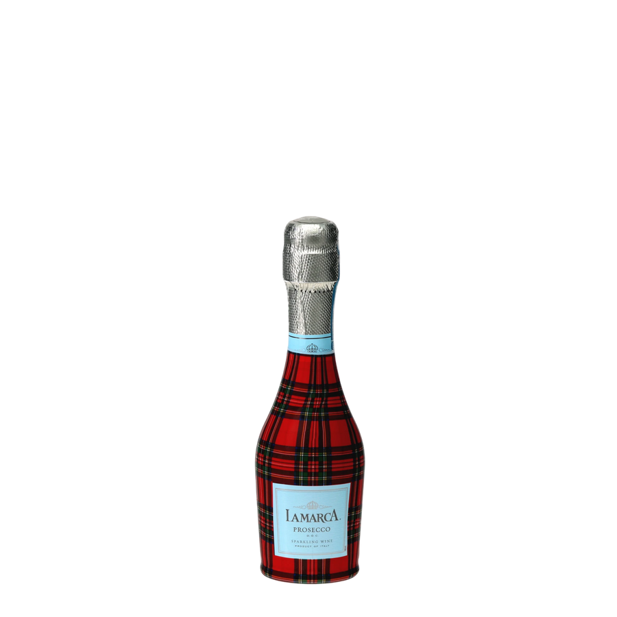 Red & Green Christmas Tartan Mini Prosecco Wraps (Set of 3) — 360 view