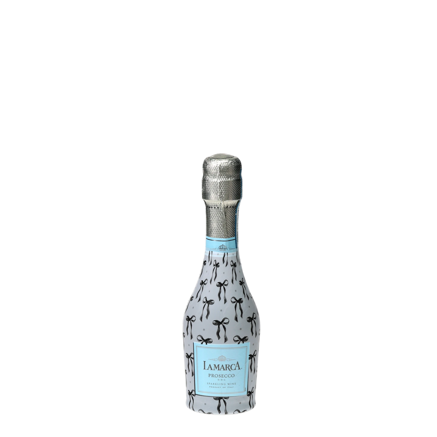 Beau Bottles Grandmillennial Black Bows- MINI Prosecco Collection - Set of 6 (Wraps Only) — 360 view