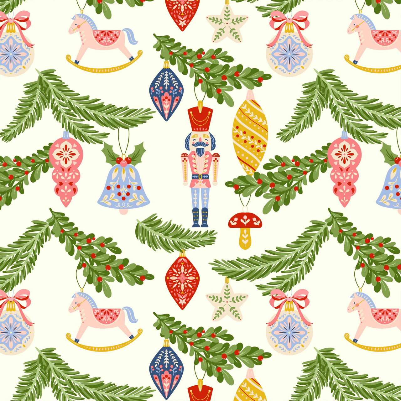 Merry Little Ornaments Bottle Wrap on Champagne Bottle