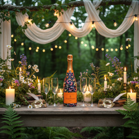 Thumbnail for Midnight Butterfly Garden Bottle Wrap on Champagne Bottle