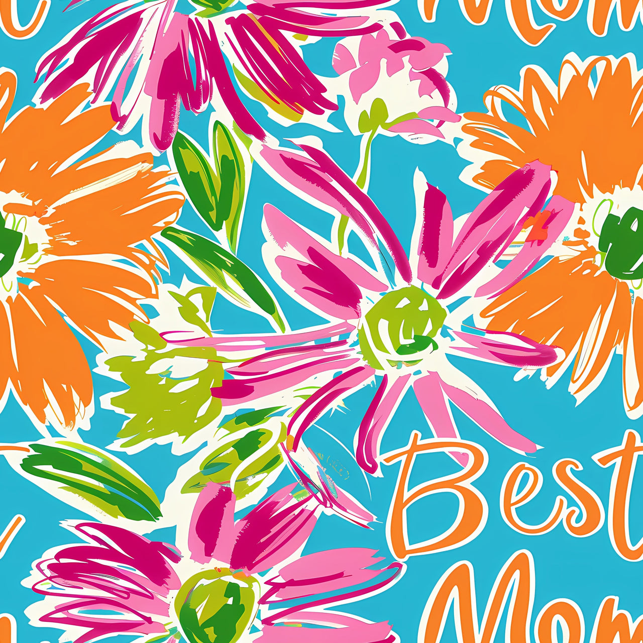 Preppy Floral Best Mom Bottle Wrap on La Marca Prosecco