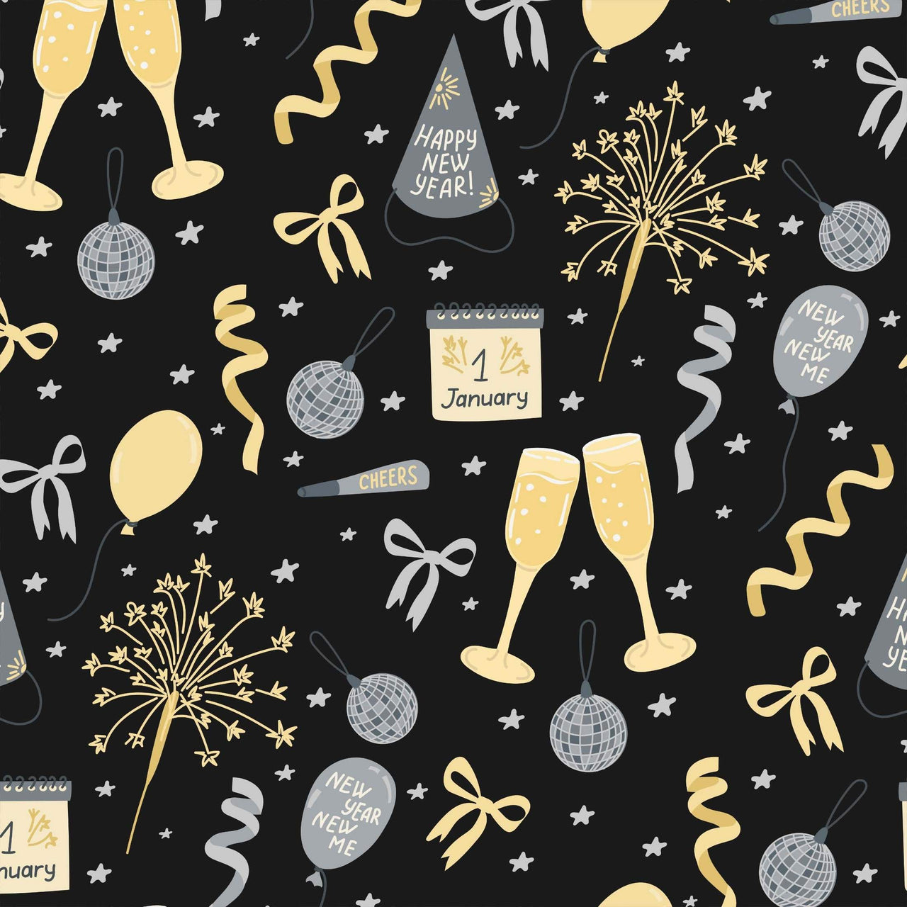 NYE Celebration Bottle Wrap on Champagne Bottle