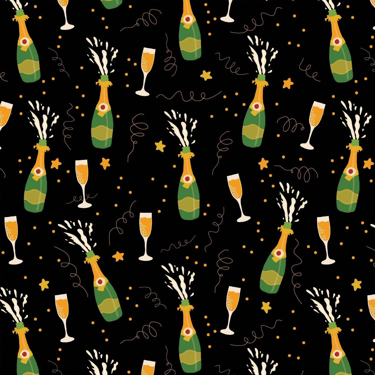 NYE Champagne Pop Bottle Wrap on Champagne Bottle