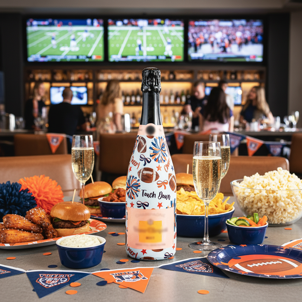 Beau Bottles Navy and Orange Game Day - Champagne Collection