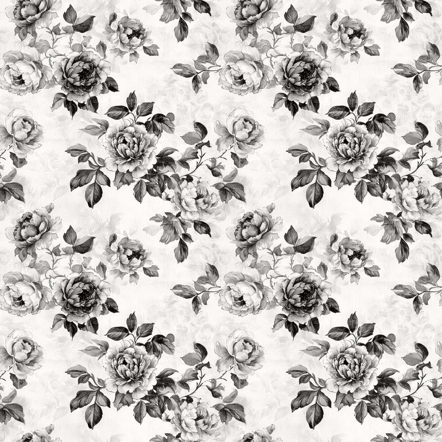 Black and White Floral Bottle Wrap on Champagne Bottle
