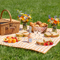 Thumbnail for Orange and White Gingham Mini Bottle Wrap Set on Mini La Marca Prosecco