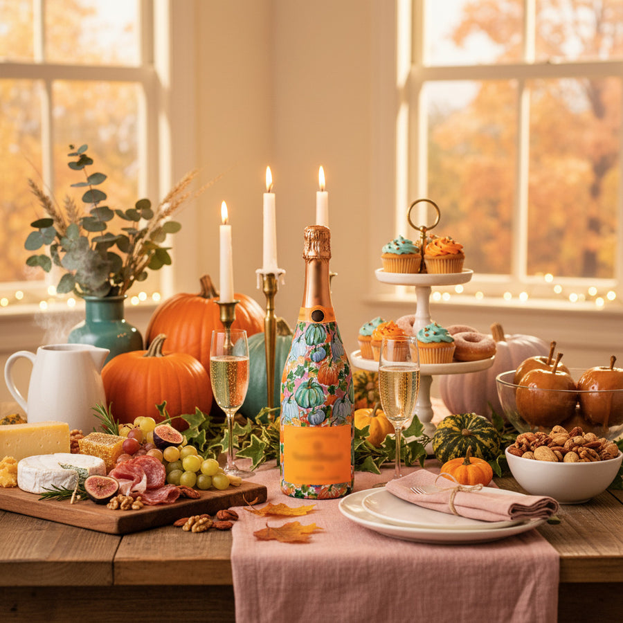 Beau Bottles Orange and Blue Pumpkins- Champagne Collection