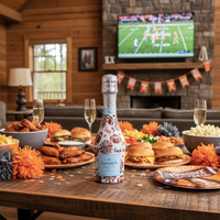 Thumbnail for Beau Bottles Orange and Grey Game Day - MINI Prosecco Collection - Set of 6 (Wraps Only)
