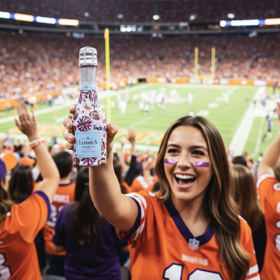 Beau Bottles Orange and Purple Game Day - MINI Prosecco Collection - Set of 6 (Wraps Only)