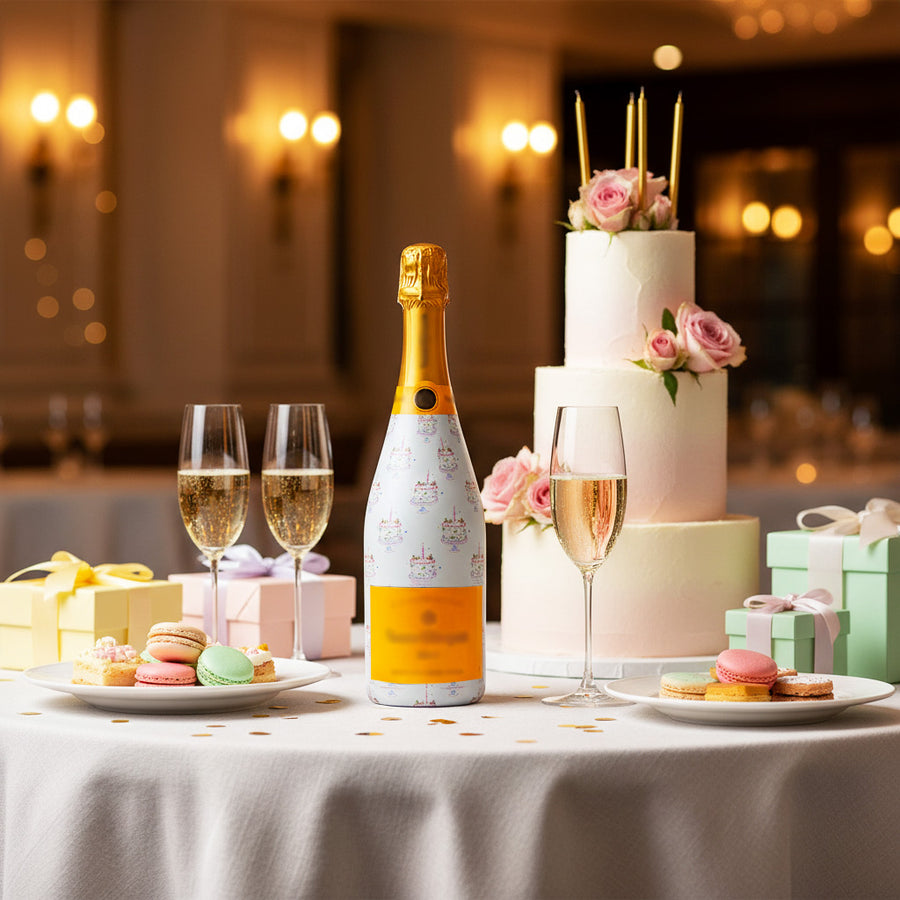 Beau Bottles Grandmillennial Pastel Birthday Cakes - Champagne Collection