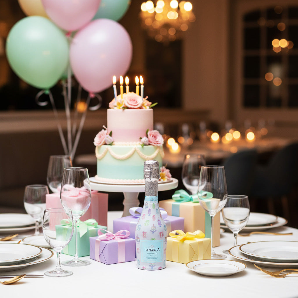 LIMITED!!!   Beau Bottles Pastel Birthday Cakes & Presents - MINI Prosecco Collection - Set of 3 (Wraps Only)