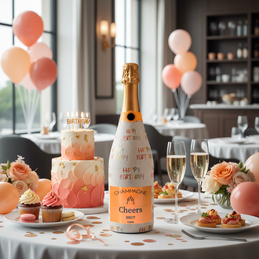 Birthday in Pastels Champagne Bottle Wrap