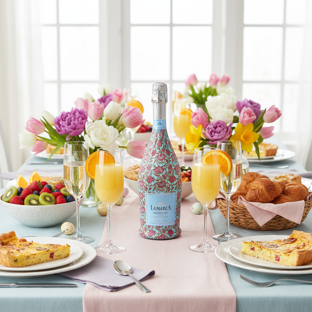Pastel Spring Bloom Bottle Wrap on La Marca Prosecco