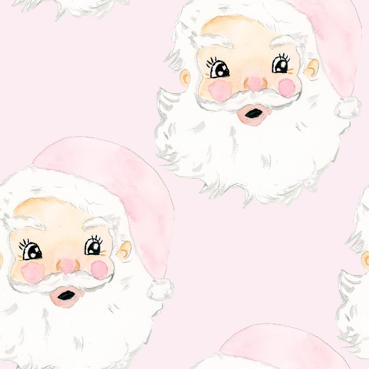 Limited Edition Watercolor Pink Santa Bottle Wrap on Champagne Bottle