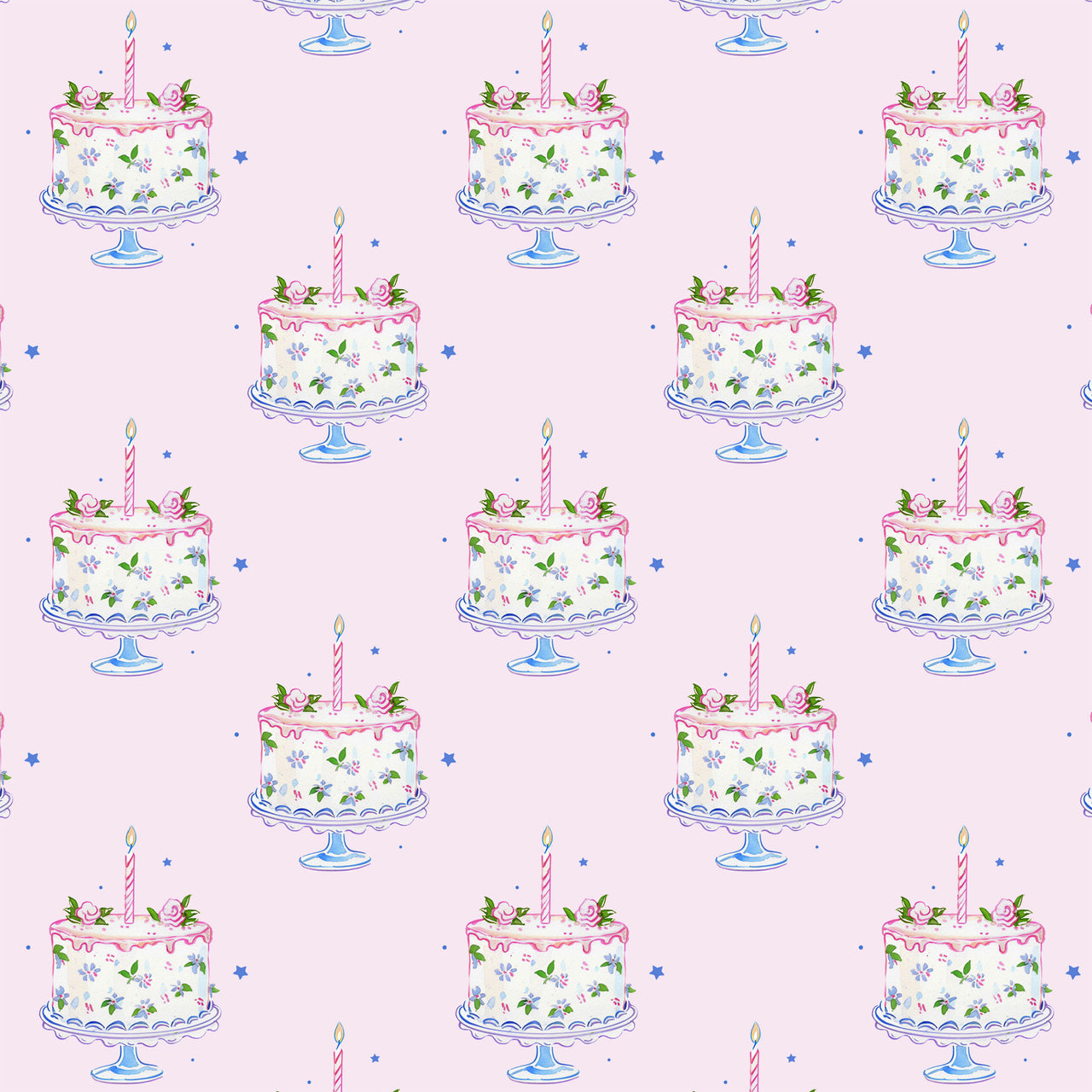 Pink Birthday Cakes Designer Wrap on EVERVASE