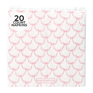 Beau Bottles Pink Bow Cocktail Napkins