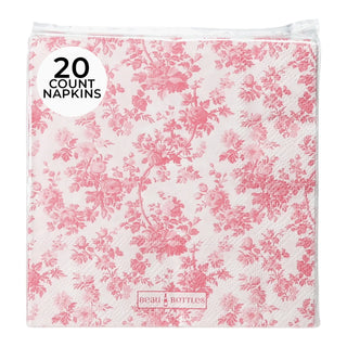 Beau Bottles Pink Floral Cocktail Napkins