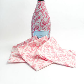 Beau Bottles Pink Floral Cocktail Napkins