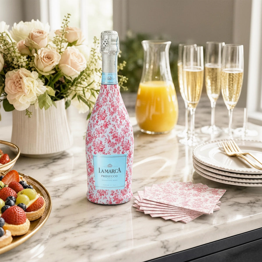 Beau Bottles Pink Floral Cocktail Napkins