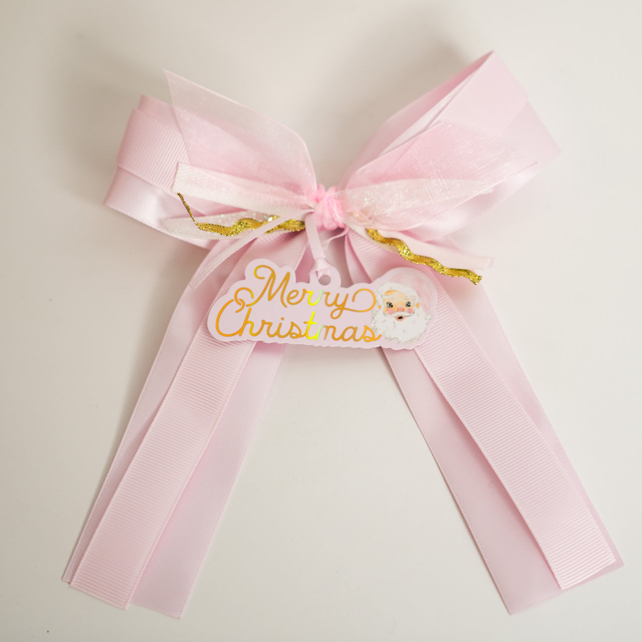 Wrapido Watercolor Pink Santa Bottle Wrap & Bougie Bow Matching Set on La Marca Prosecco