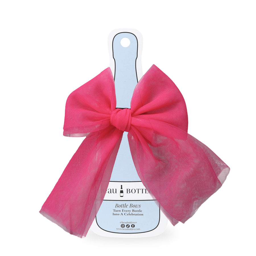 Beau Bottles Hot Pink Tulle Bottle Bow