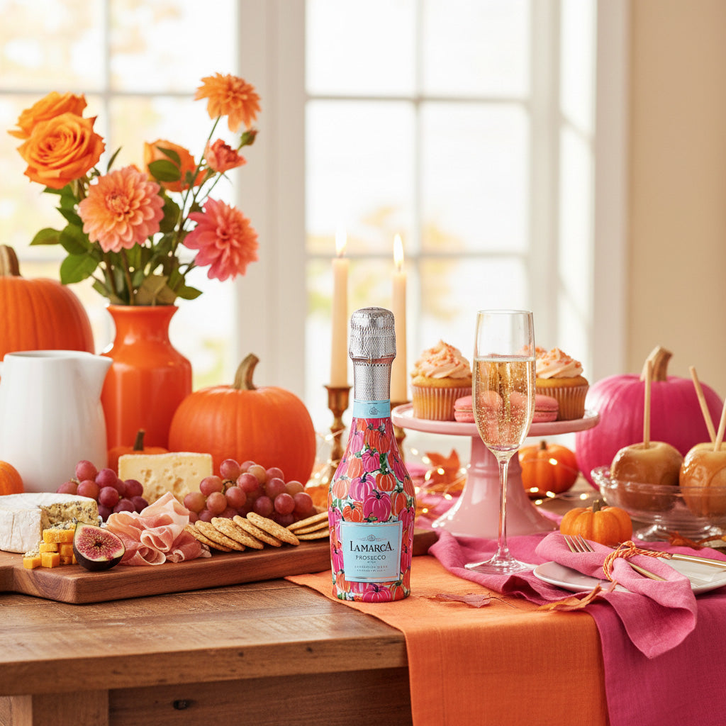 Beau Bottles Pink and Orange Pumpkins - MINI Prosecco Collection - Set of 6 (Wraps Only)
